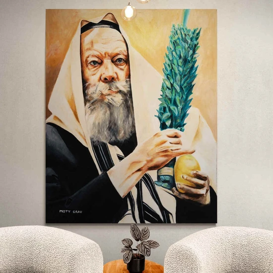 הרבי מלובביץ'- הדפס משודרג עם צבע